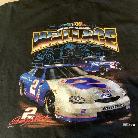 Vintage Chase Authentics Nutmeg Rusty Wallace T-Shirt Size XL Black - Picture 2 of 7